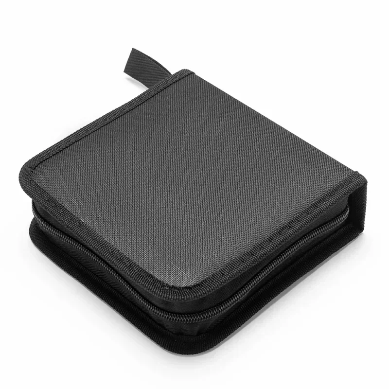 Porte-CD DVD à fermeture éclair Portable, pochette de rangement de 40 pièces, sac Double face, pochette de rangement pour CD DVD, portefeuille, étui de transport pour Album