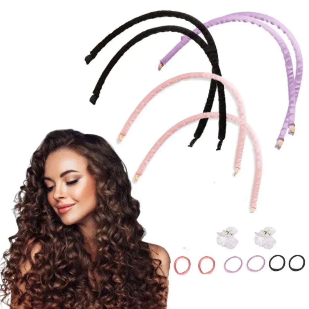 Heatless Curling Rod Stirnband Weiche Lockenwickler Keine Hitze Lockenwickler Lazy Curls Schlafen über Nacht Flexi Rods Haar-Styling-Tools Image