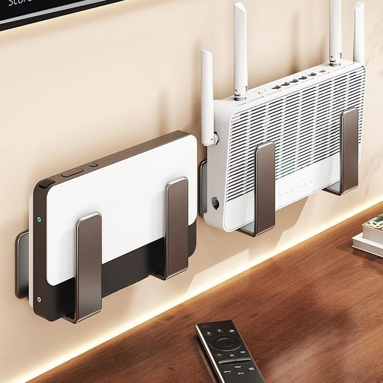 Router placement rack, no drilling wall mounted socket fixed bracket, optical modem set-top box bracket, storage hook