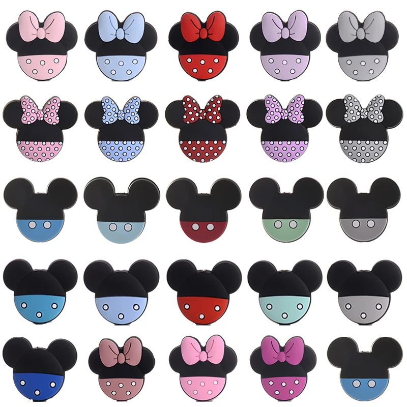 10 Stück Baby Silikon Perlen Cartoon Muster Lebensmittel qualität Beißring Perlen bpa frei DIY Schnuller Kette Clips Zubehör Image