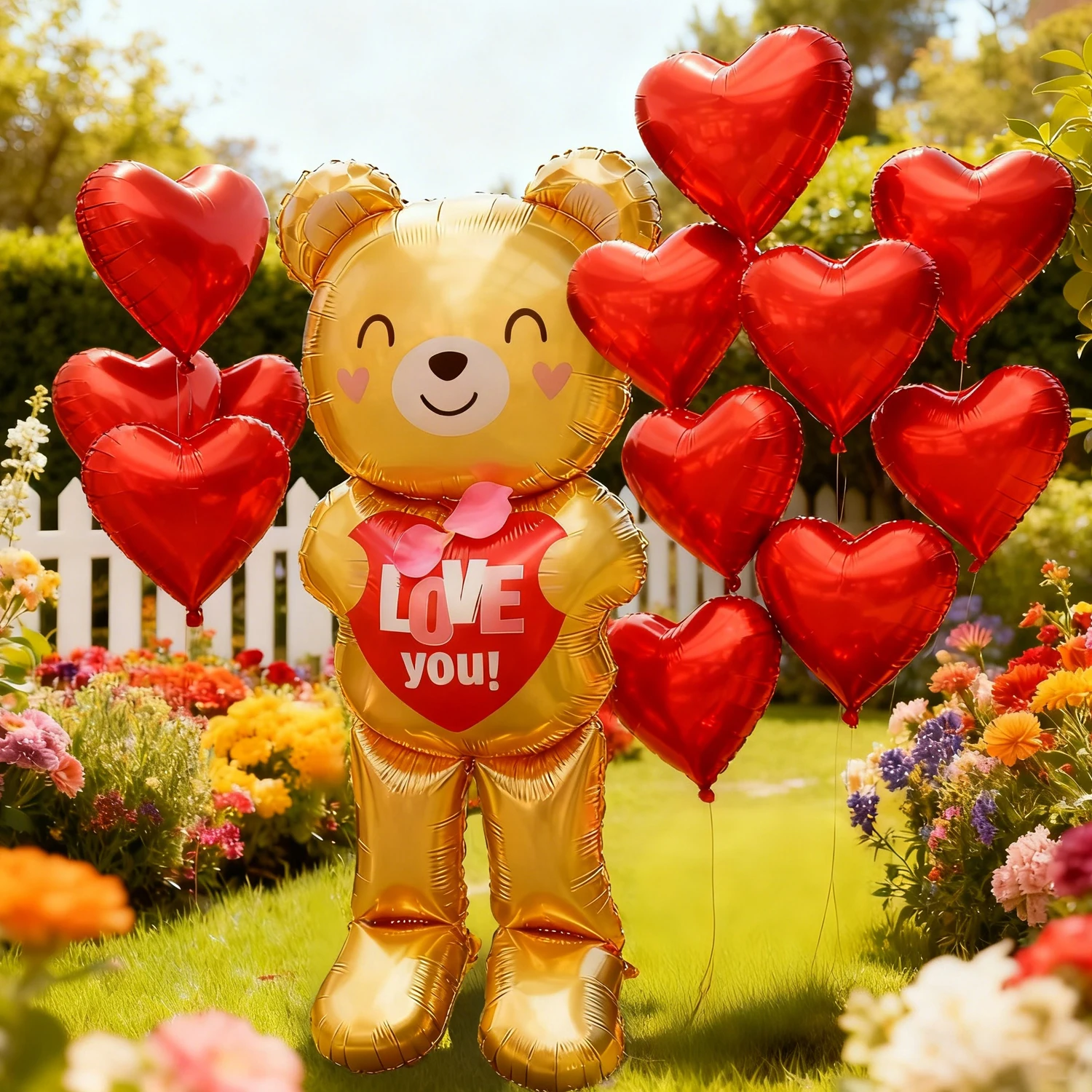 Embrace Love Bear Ballon-Set mit 18-Zoll-Love-Aluminiumfolienballon zum Valentinstag, Jahrestag, Hochzeit, Geburtstagsdekoration Image