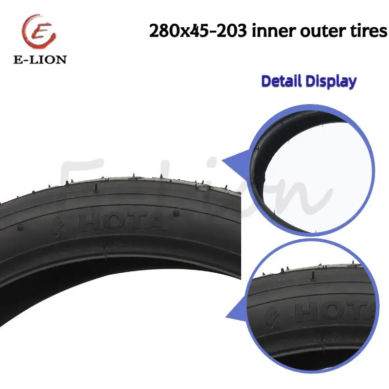 Hochwertiger 280x45-203-Reifen, passend für Kinder-Dreirad, Babywagen, 280x45-Innenschlauch, Luftreifen Image