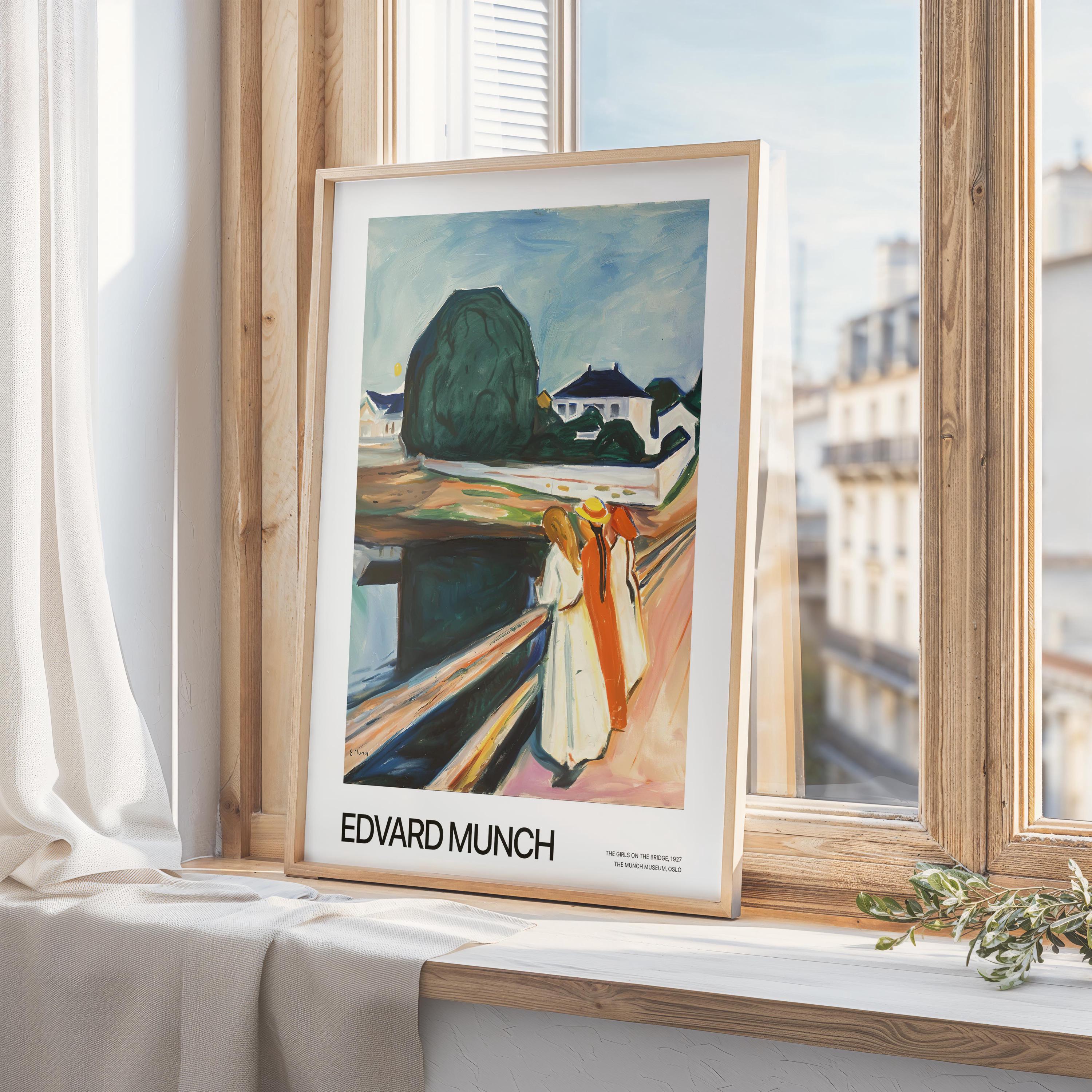 Edvard Munch Le ragazze sul ponte, 1927, stampa artistica di Edvard Munch, poster d'arte espressionista, stampa del Museo Munch di Oslo, arte murale s