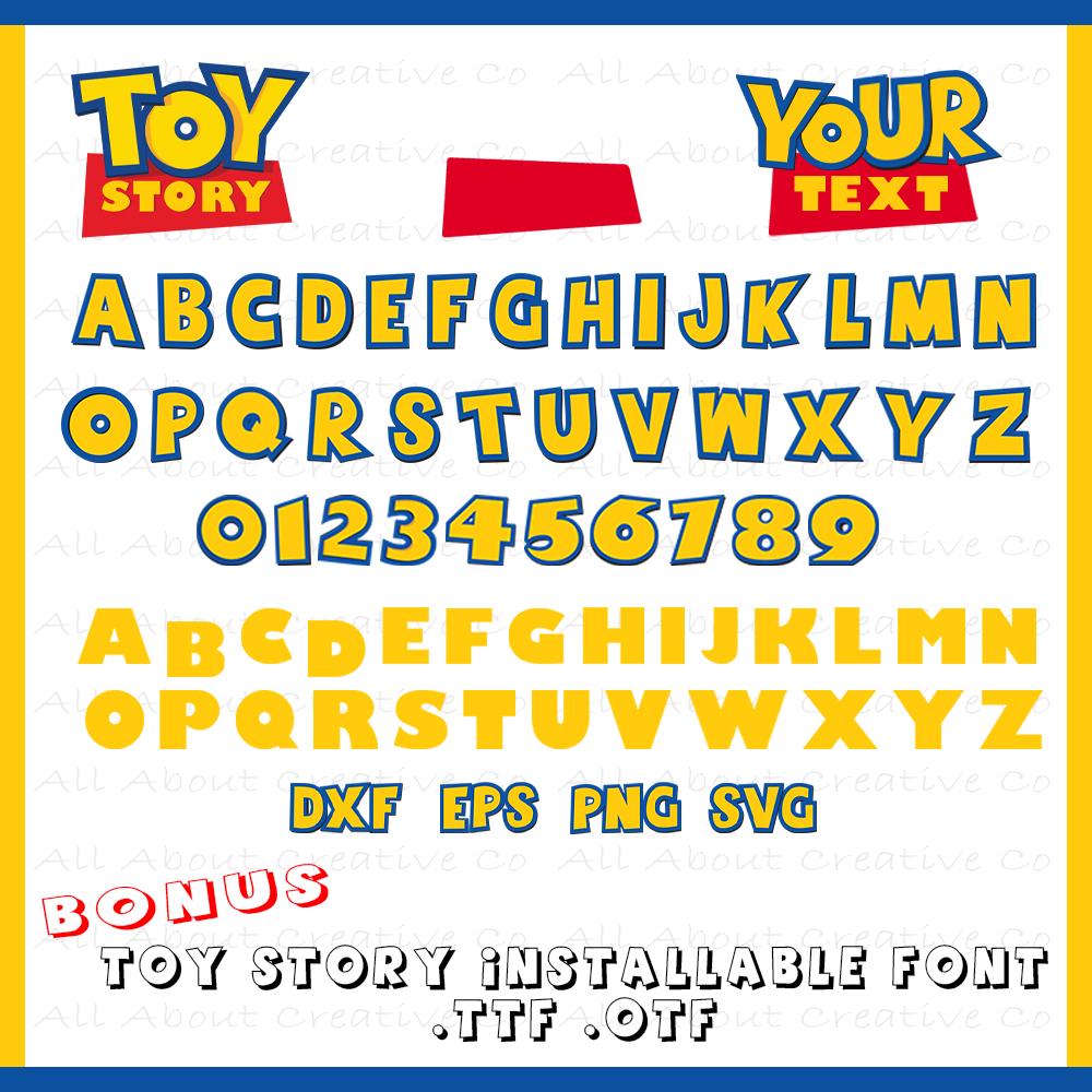 Toy Story FONT TTF oft dxf eps png SVG, Toy Story Alphabet Svg, Toy Story Letters, Toy Story Numbers, Toy Story ClipArt, Toy Story Letters