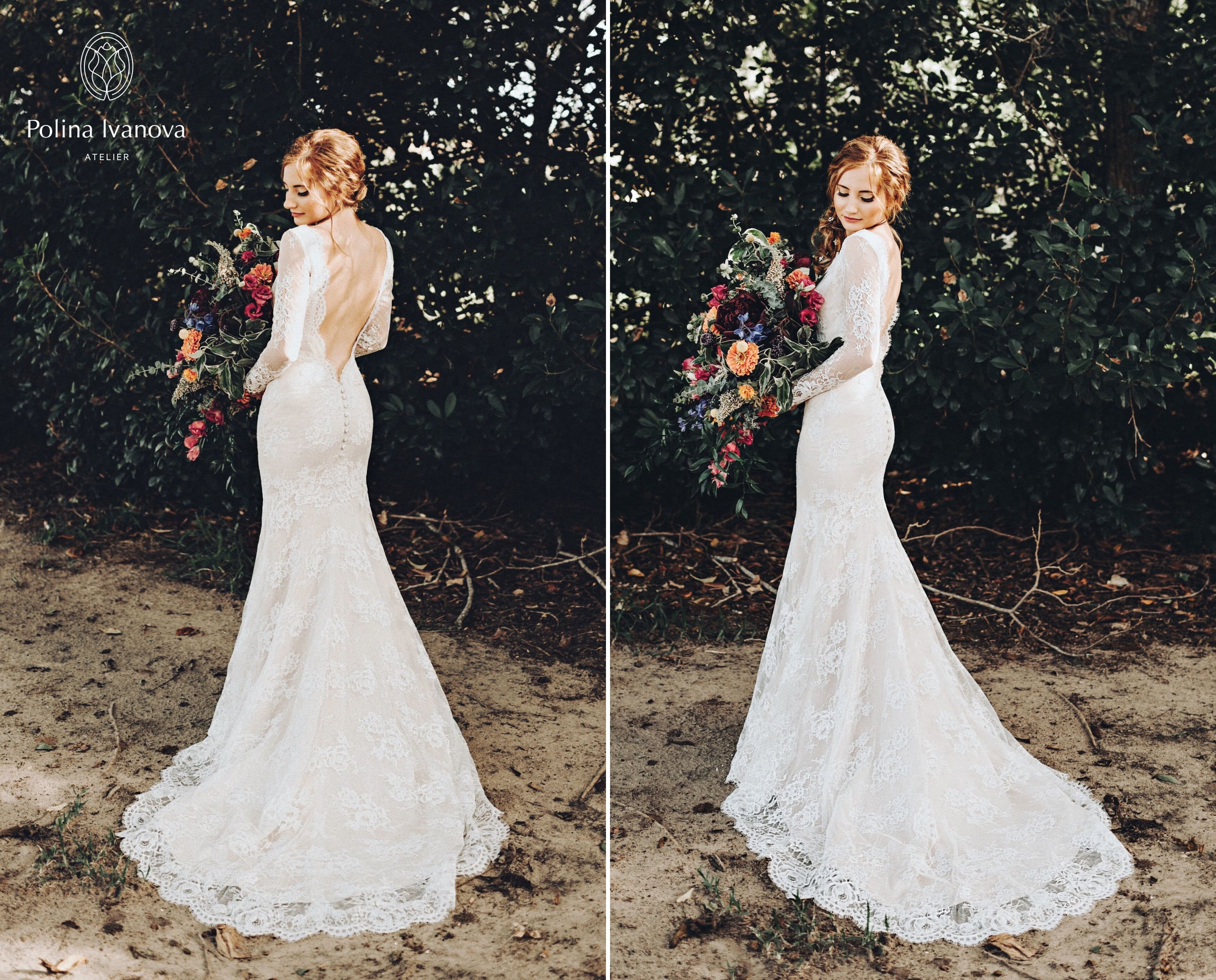 Abito da sposa in pizzo, Abito da sposa a maniche lunghe, Abito da sposa Boho, Abito da sposa in pizzo, Abito da sposa con scollo a V