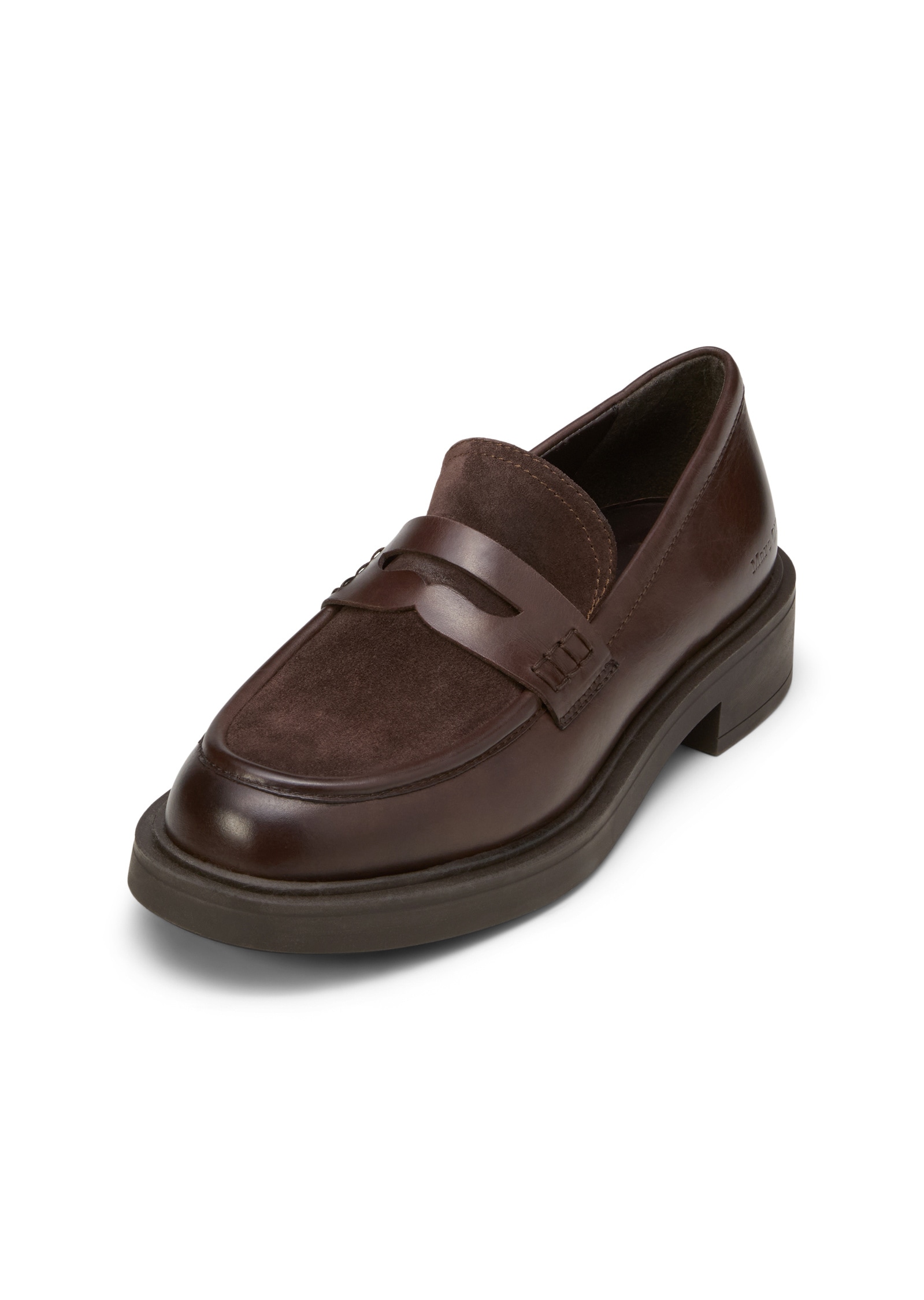 Loafer MARC O'POLO "aus Leder-Mix: glatt und Velours", Damen, Gr. 36, schwarz braun, Obermaterial: 100% Leder (Rind), unifarben, Schuhe Loafer
