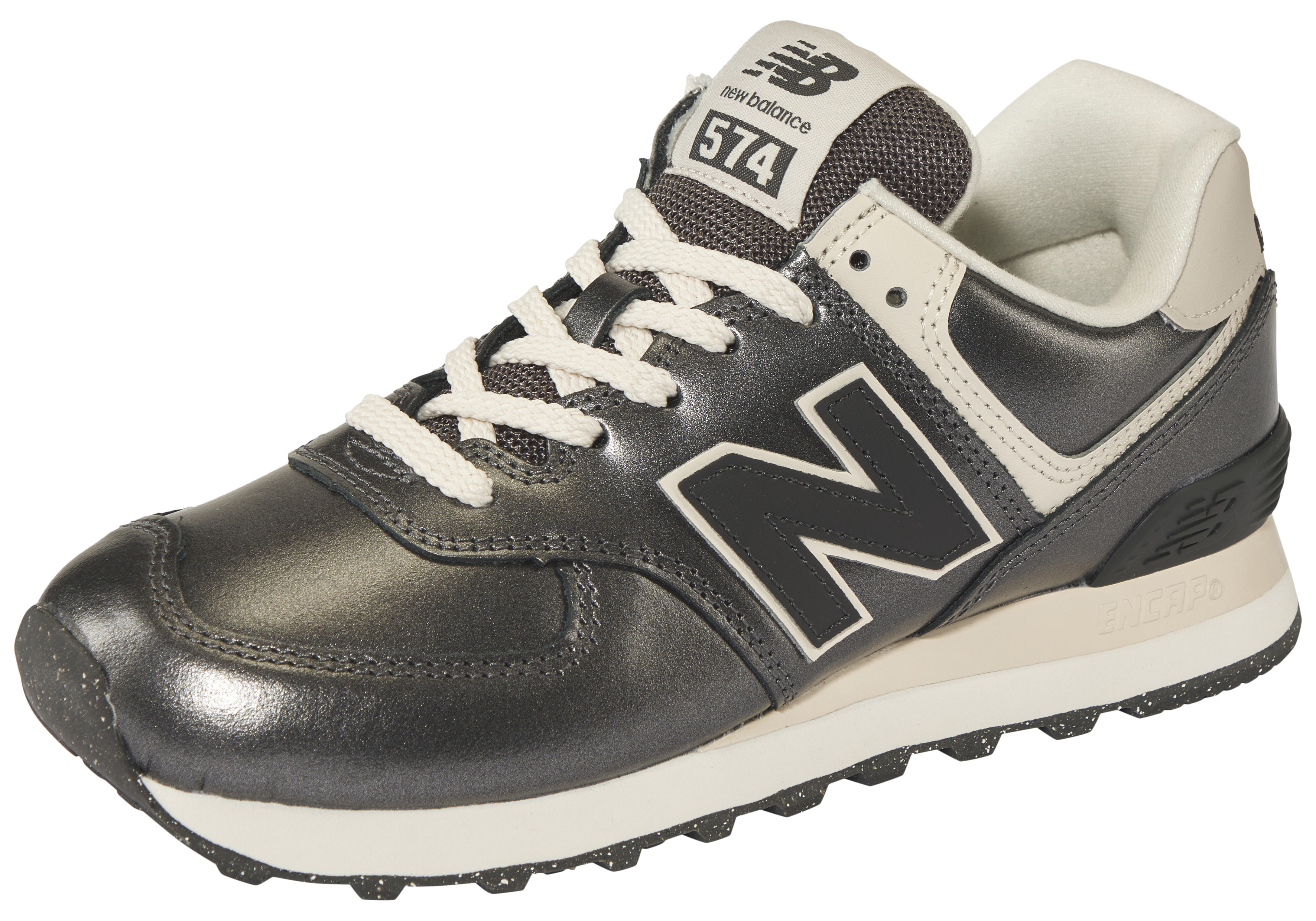 Sneaker NEW BALANCE "WL574", Damen, Gr. 36,5, metallic bro, Leder, Schuhe Sneaker