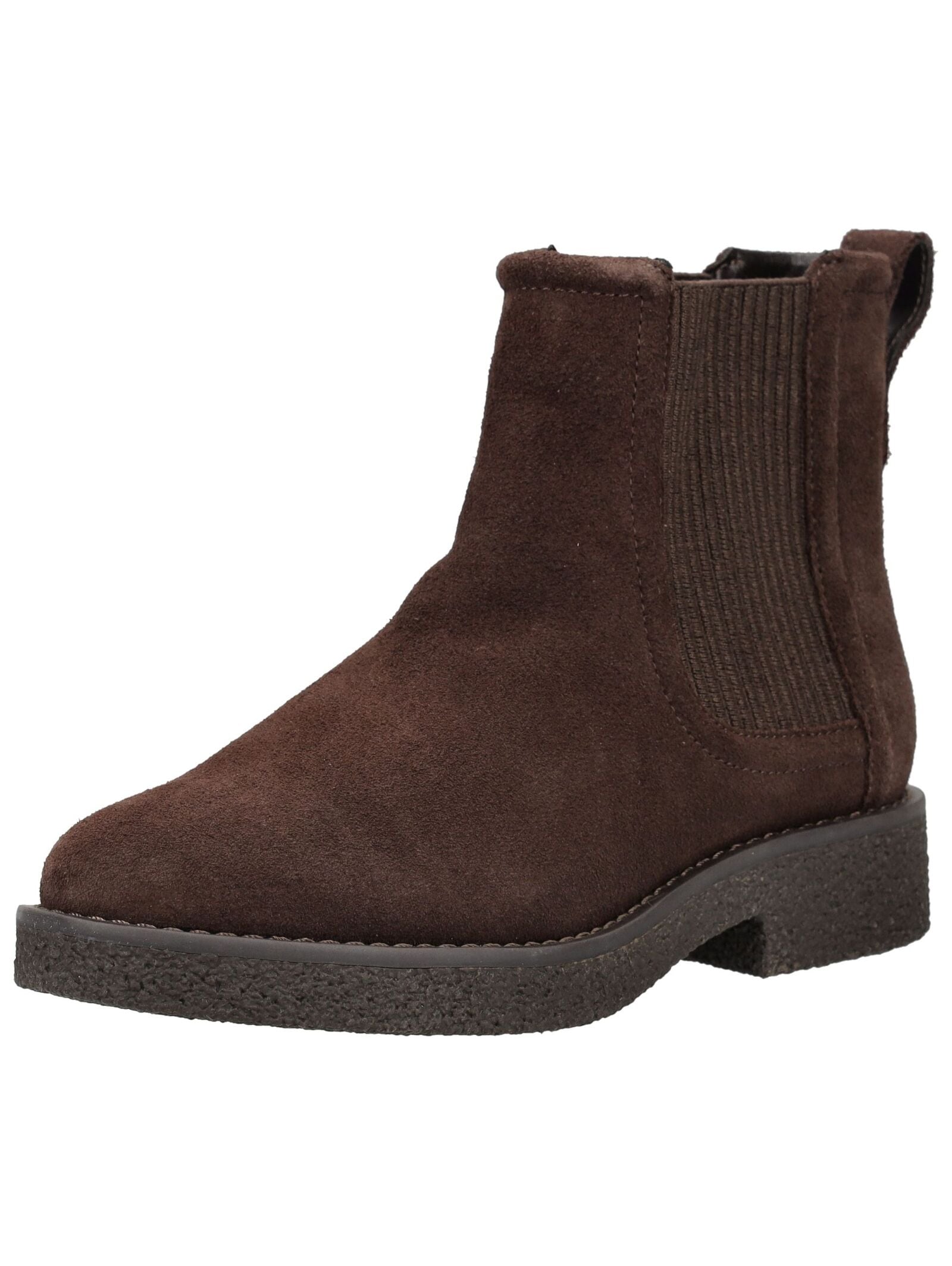 Stiefelette CLARKS "Clarks Stiefelette Veloursleder/Textil", Damen, Gr. 38, dunkelbraun, Textil, Veloursleder, Schuhe Stiefelette