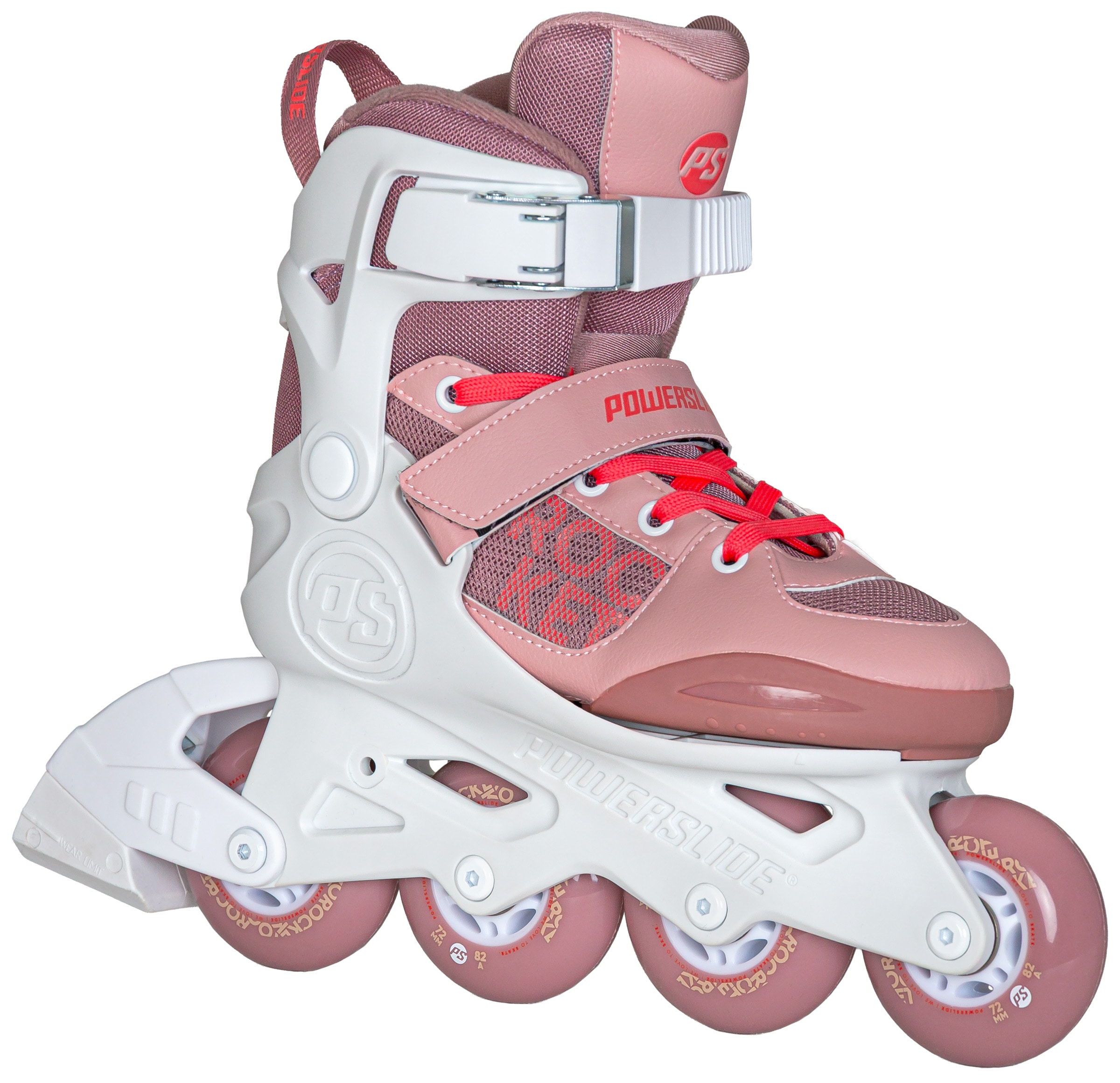 Inlineskates POWERSLIDE "Rocket Pale Mauve adj." Gr. 29, weiß, Inlineskates_Rollschuhe, Kinder, 29/32 (bis 80 kg), Kunststoff