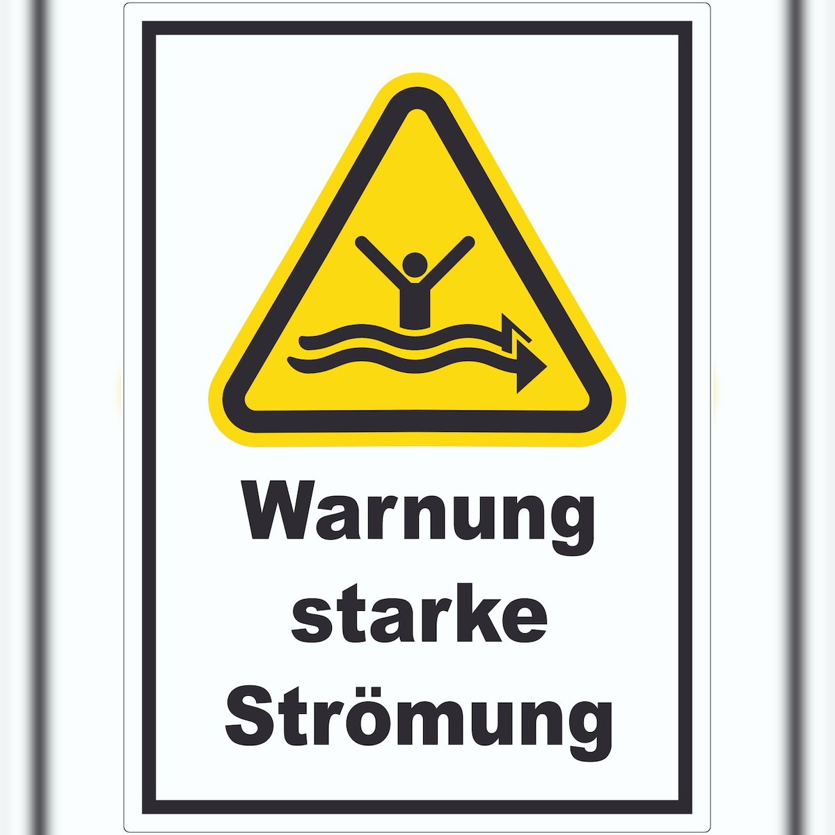 HB-Druck Aufkleber Warnung starke Strömung A9 (37x52mm) Image