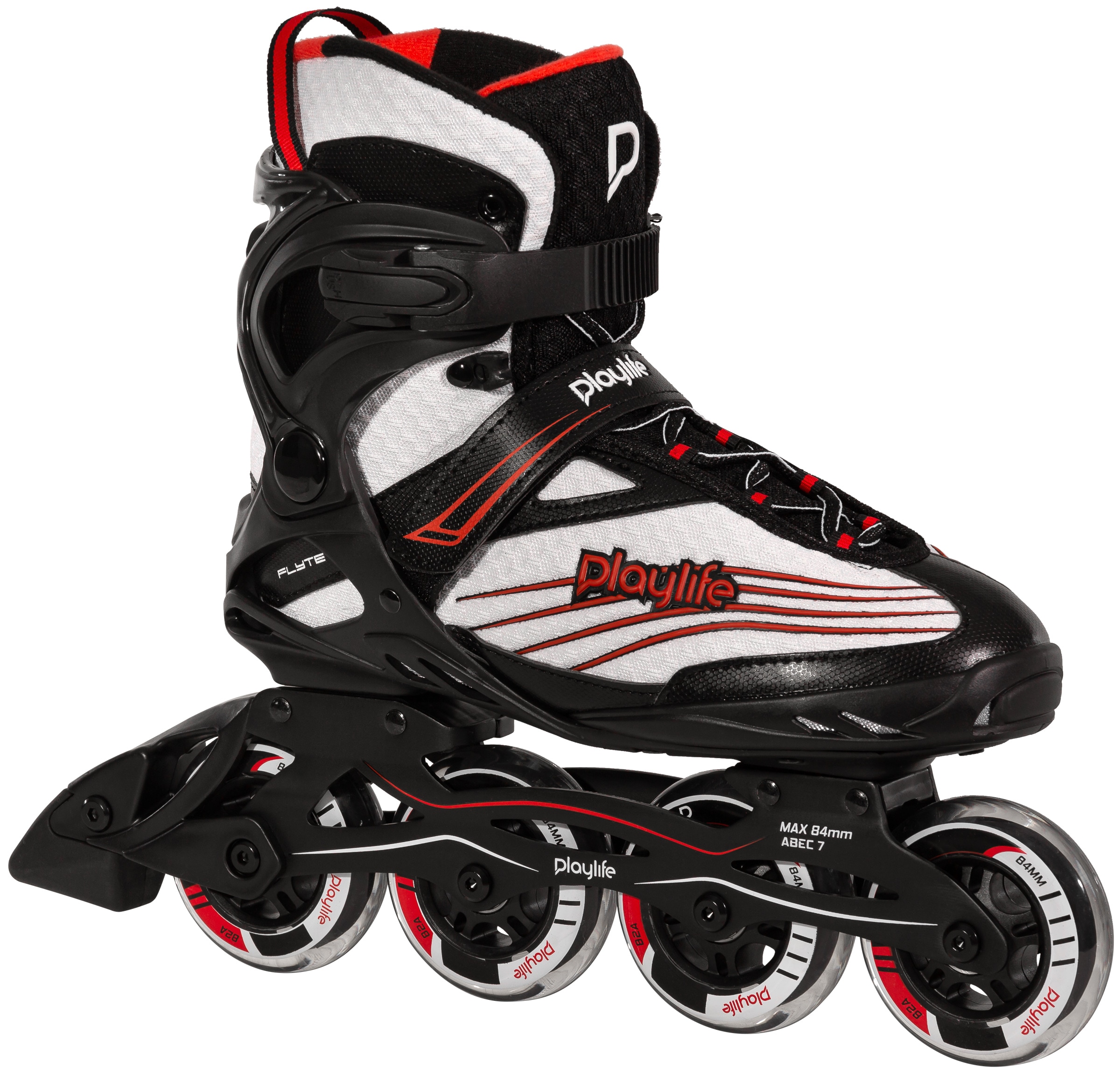 Inlineskates PLAYLIFE "Flyte Black 84" Gr. 44, rot, Inlineskates_Rollschuhe, Damen, 44 (bis ), Nylon