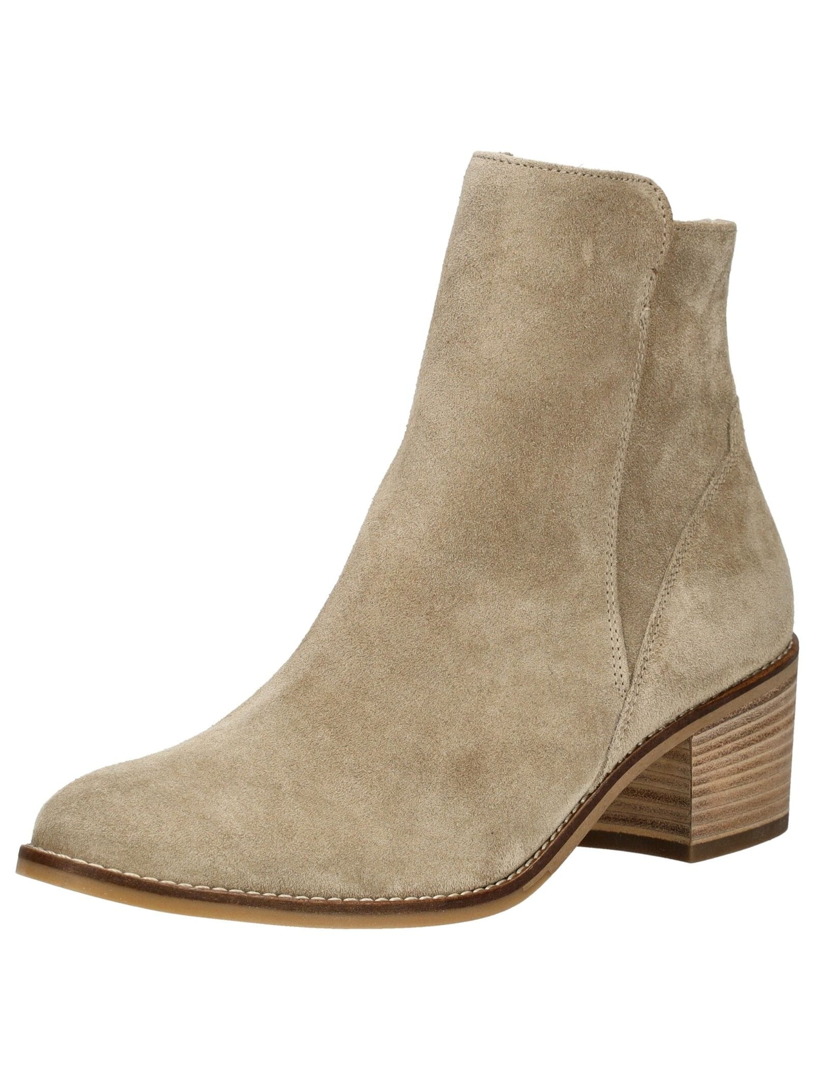 Stiefelette PAUL GREEN "Paul Green Stiefelette Veloursleder", Damen, Gr. 42, beige, Veloursleder, Schuhe Stiefelette