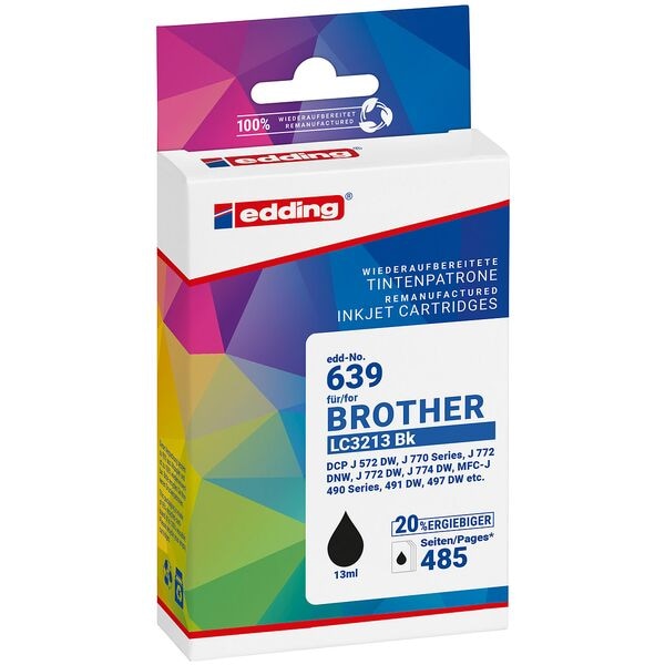 Edding Tintenpatrone ersetzt Brother »LC3213BK« schwarz Image