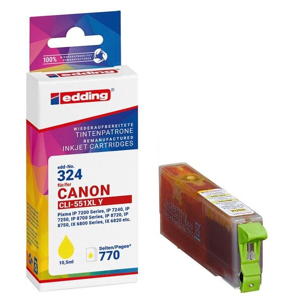 Edding Tintenpatrone ersetzt Canon »CLI-551 XL« gelb Image