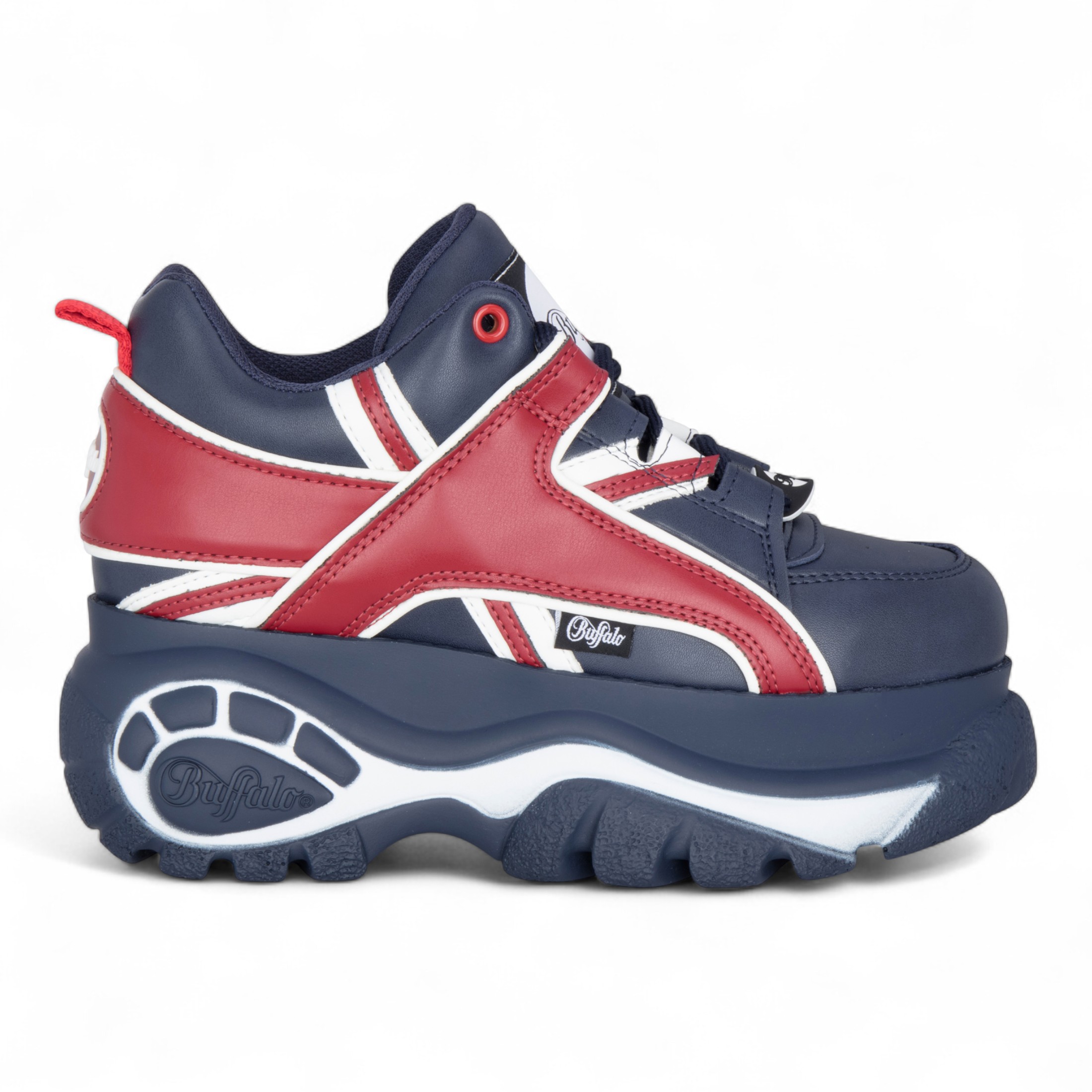 Buffalo Damen-Sneaker mit klobiger Plateausohle, blau-rot - 1339-14 Image