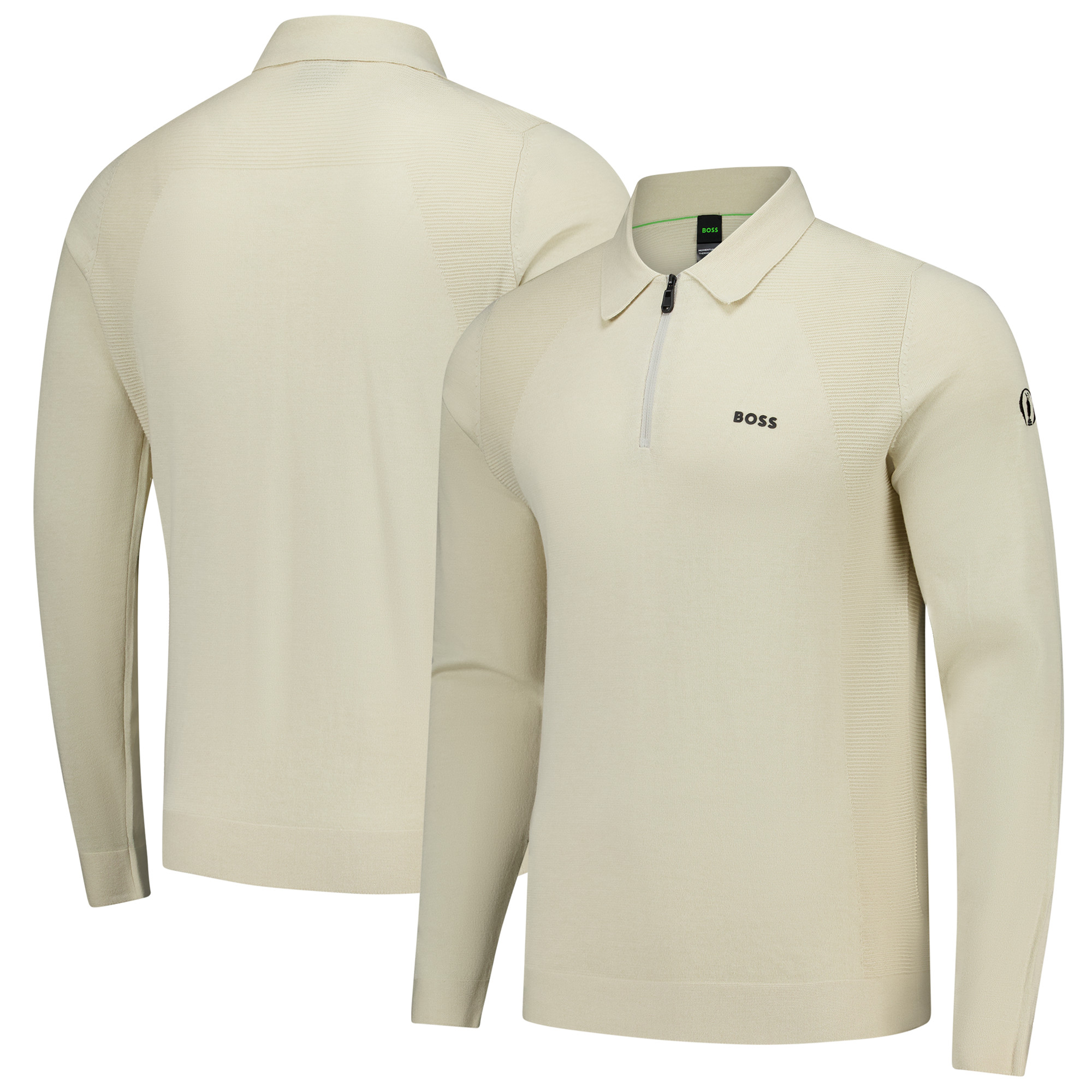 The Open Hugo Boss Momentum Knit Langarmpolo – Beige Image