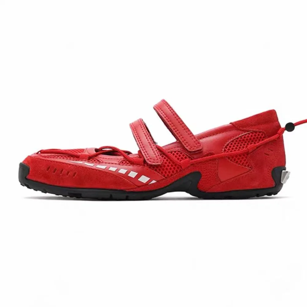 Silber Modische Casual Mesh Schuhe frauen Sommer Neue Magic Tape Dünne Atmungsaktive Sport Mary Jane Einzelnen Schuhe