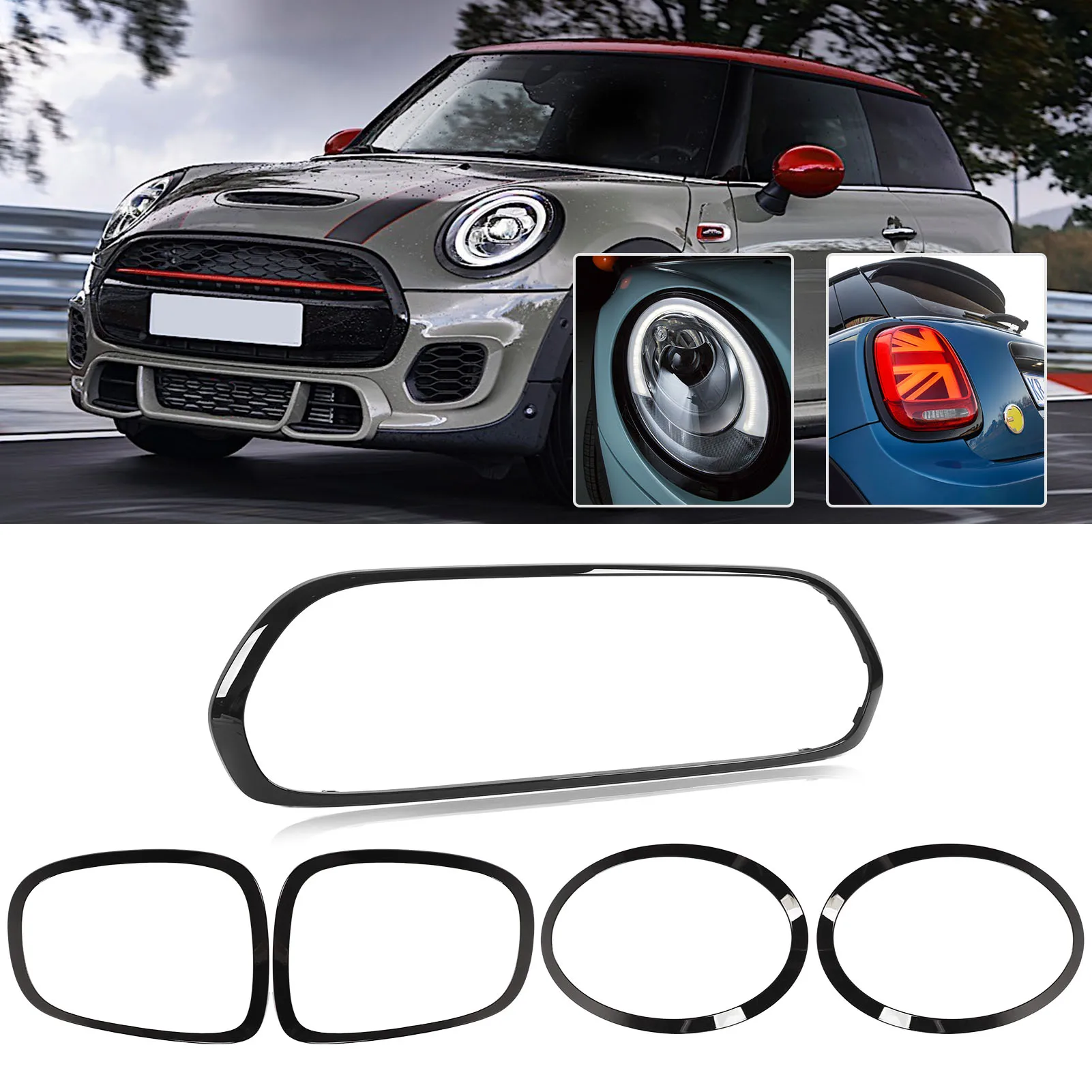 Grille Surround Trim Hochfeste Scheinwerfer Rücklicht Lünette Abdeckung Robust für Auto Zubehör für Mini F55 F56 F57 One Cooper Image