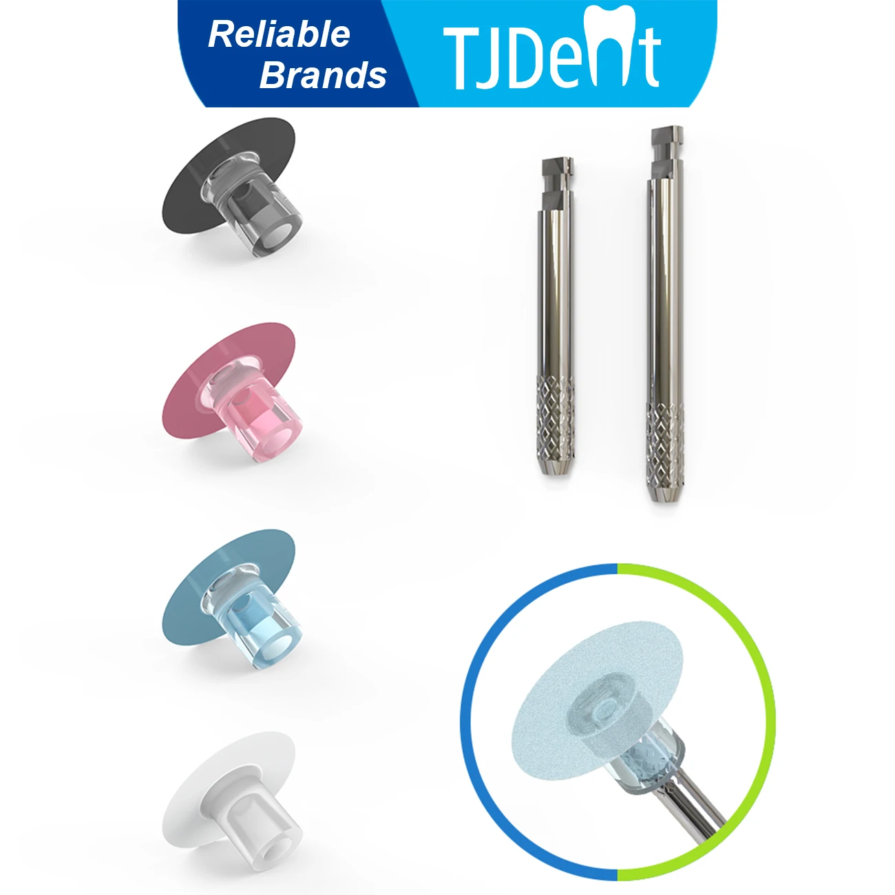 TJDent 40 teile/schachtel Dental Polieren Verbund Harz Trennung Polieren Dorn Scheiben Mit 2 Dorn Zahnmedizin Materialien Werkzeuge Image