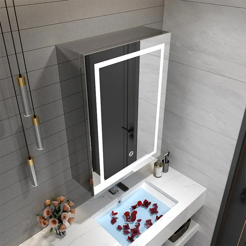 LED-Spiegelschrank, wasserdichte Hintergrundbeleuchtung, LED-beleuchtete moderne Badespiegel, Badezimmerspiegel mit verstecktem Licht