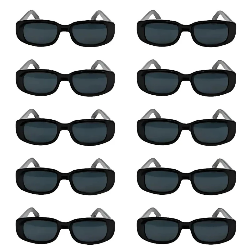 10 Stück klassische schwarze quadratische modische Brille für Party, Fotografie, Hochzeit, Geburtstag, Abschlussfeier, Wandern Image