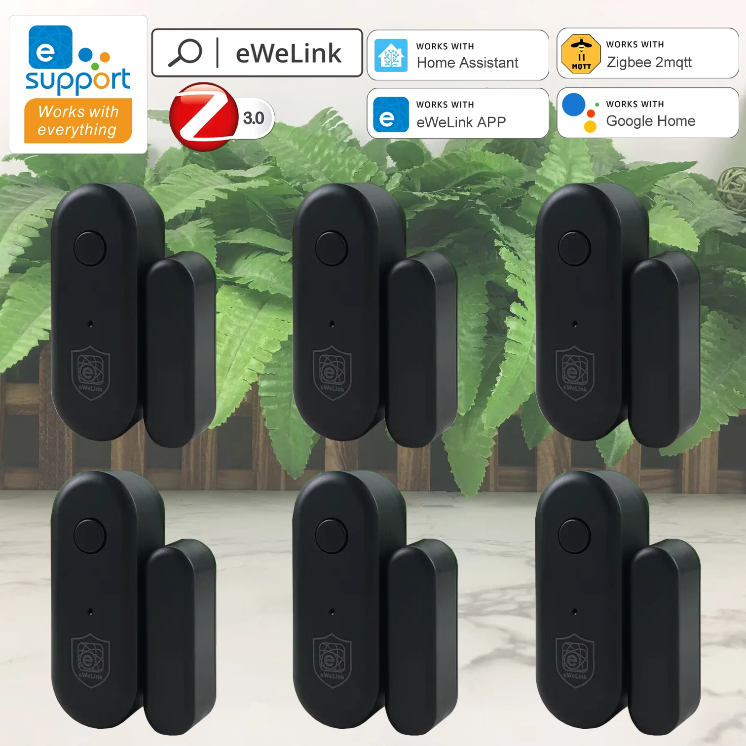 EWeLink Türsensor Zigbee 3.0 Fenster-Offen-Geschlossen-Detektor für Zuhause, Einbruchschutz, Kompatibel mit EWelink Zigbee Gateway App Alexa Yandex Alice