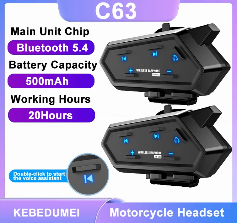 JYD-C63 Moto Bluetooth 5,4 Helm Headset Drahtlose Hände Frei Anruf MP3 Mp4 Telefon Wasserdicht Für Motorrad Kopfhörer Image