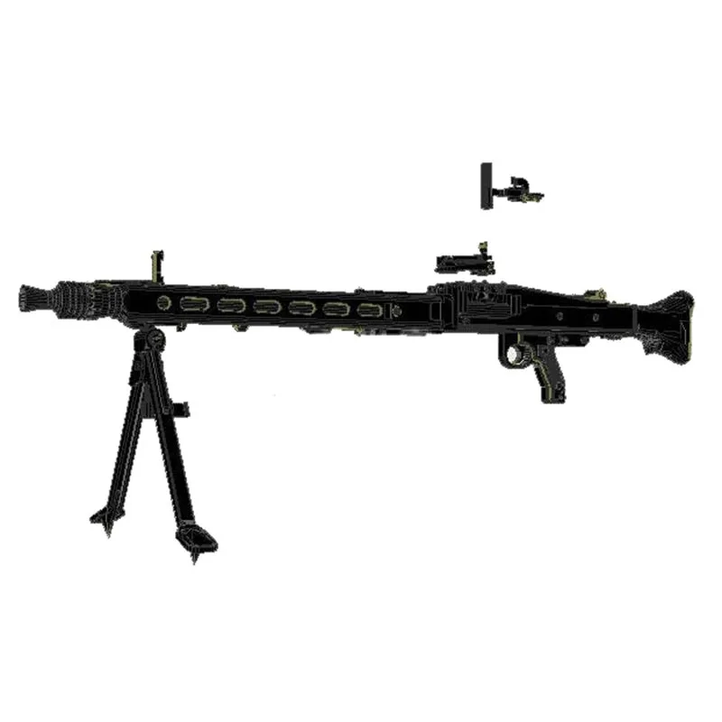 Papiermodell Maßstab 1:1 WWII GER MG42 Heavy Machine Gun Assault Rifle Spielzeug für Cosplay Image