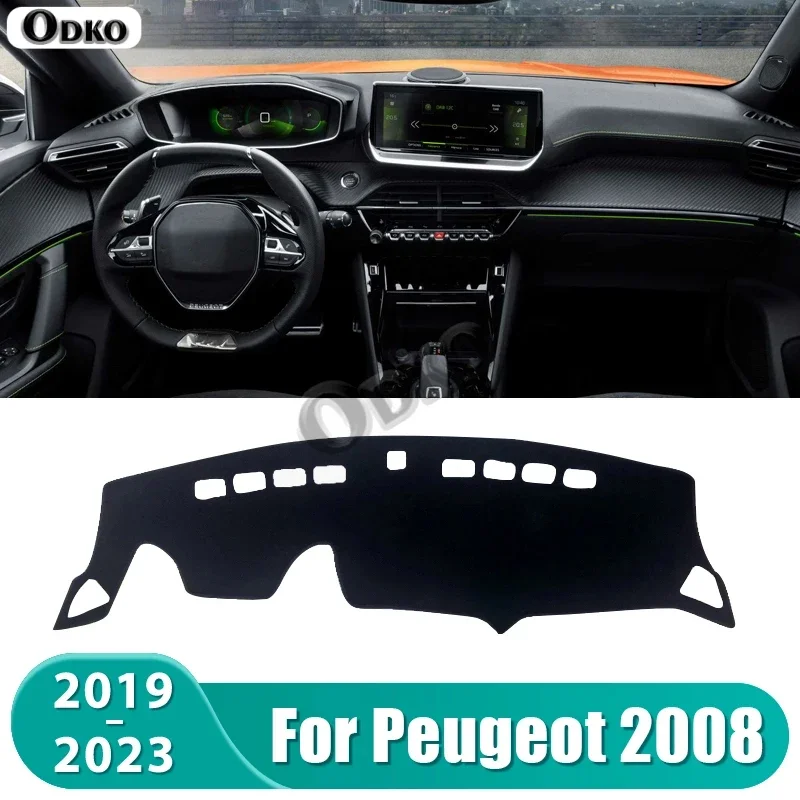 Per Peugeot 2008 E2008 2019 2020 2021 2022 2023 Auto Cruscotto Copertura Dash Zerbino Parasole antiscivolo Pad Accessori