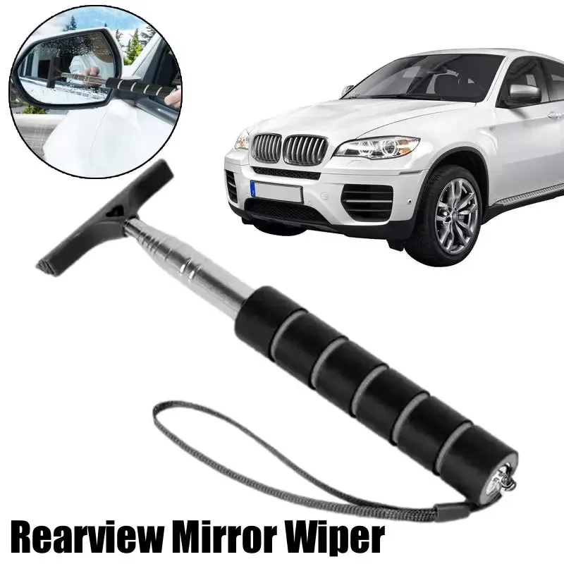 Auto Rückspiegel Wischer Edelstahl Teleskop Versenkbare Layered Pinsel Kopf Fenster Waschen Reinigung Pinsel Handheld Wischer Image