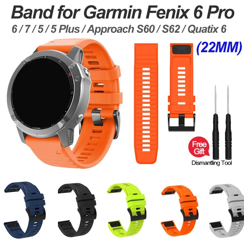 Silikon-Uhrenarmband für Garmin Fenix 6 Pro Armband QuickFit Release Bracele Image