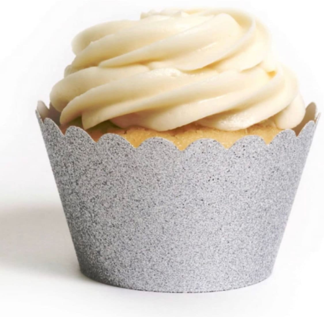 Involucri per cupcake in argento, porta cupcake, involucri per cupcake per feste, decorazioni per cupcake per feste, decorazioni per feste di complean