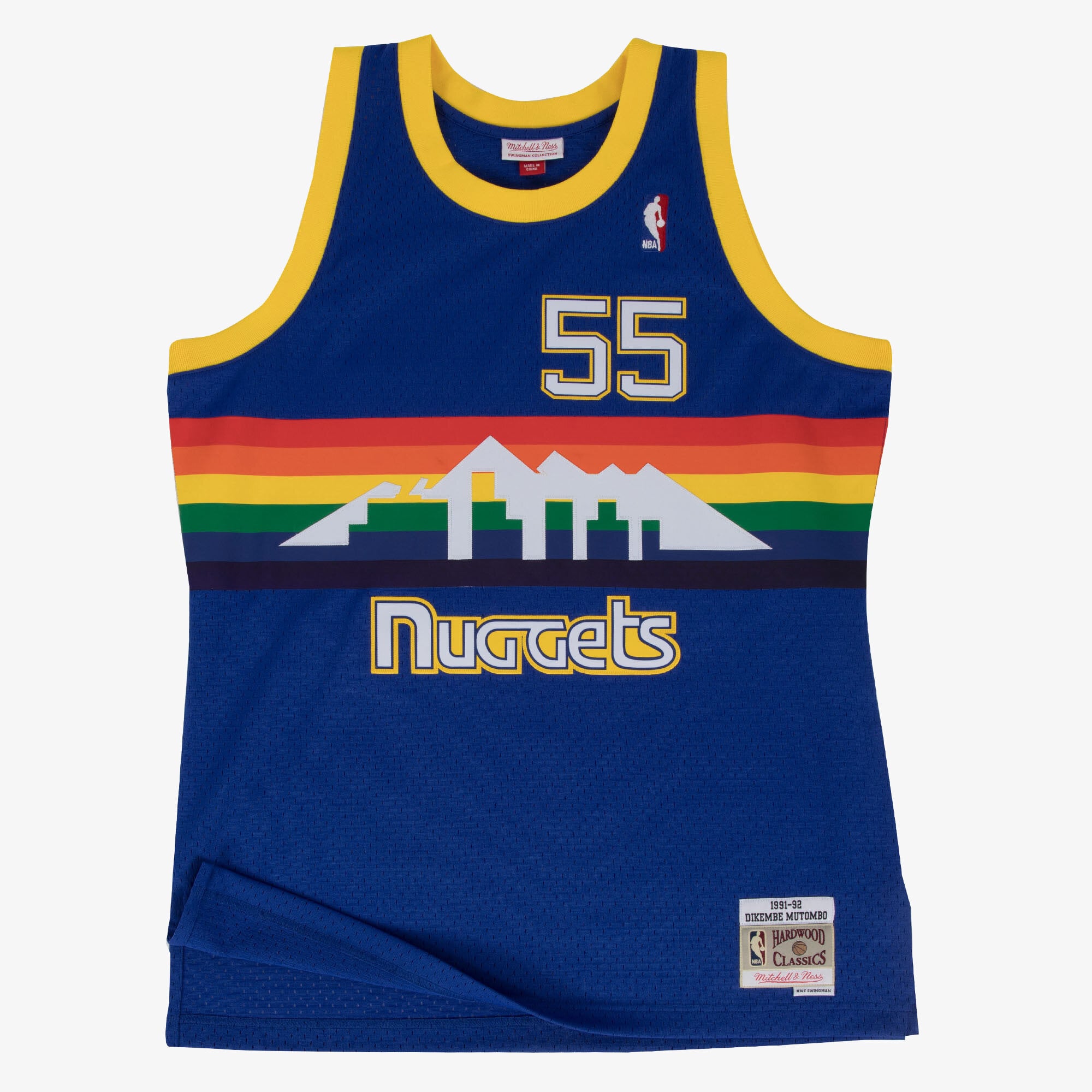 Maillot Swingman Extérieur Denver Nuggets 1991-92 Mitchell & Ness – Bleu marine – Dikembe Mutombo - Homme Taille: XS
