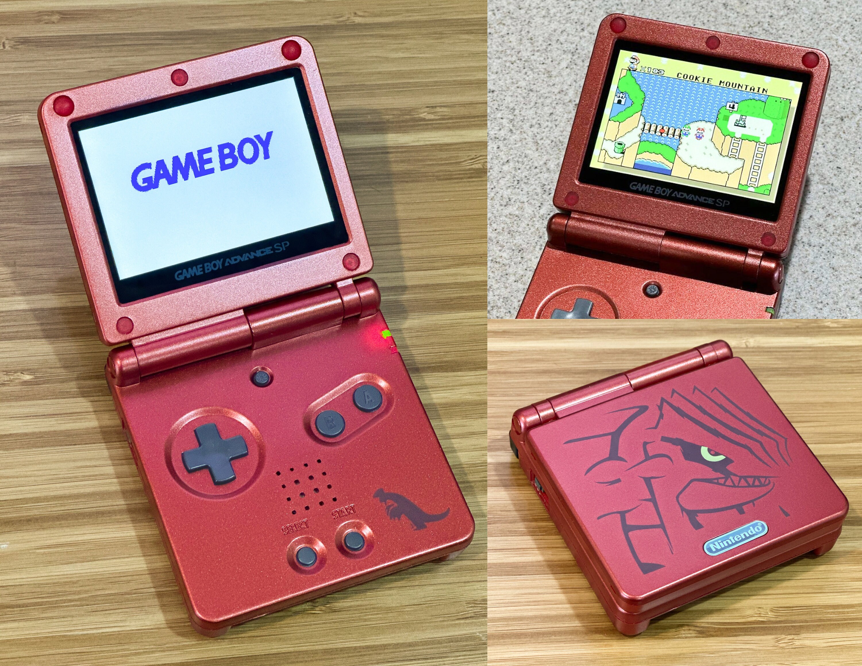 Nintendo Game Boy Advance GBA SP System 101 IPS Lcd Pokemon Groudon