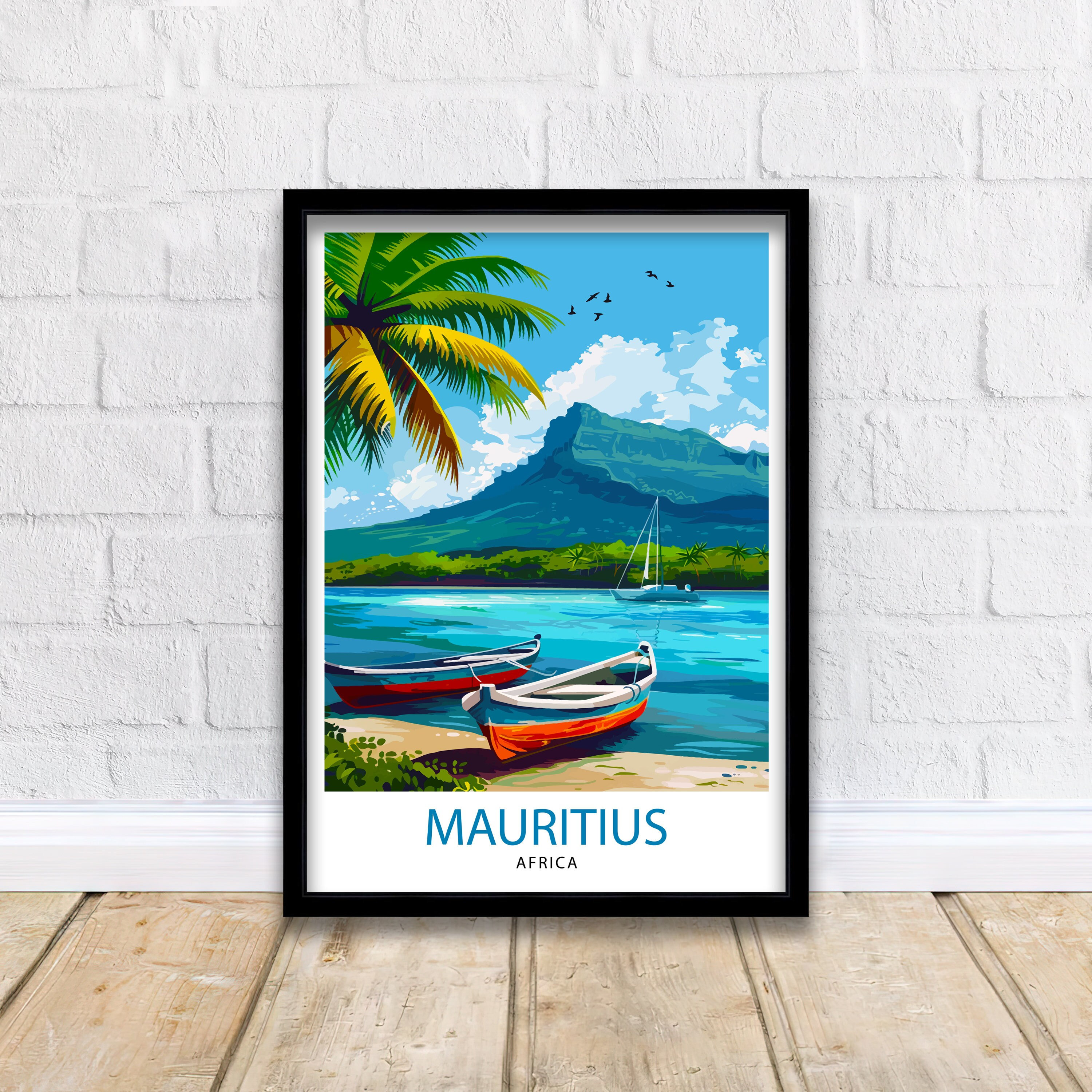 Mauritius Travel Print Mauritius Poster / Mauritius / Mauritius Wall Art / Travel Print / Travel Poster / Mauritius Art / Mauritius Travel