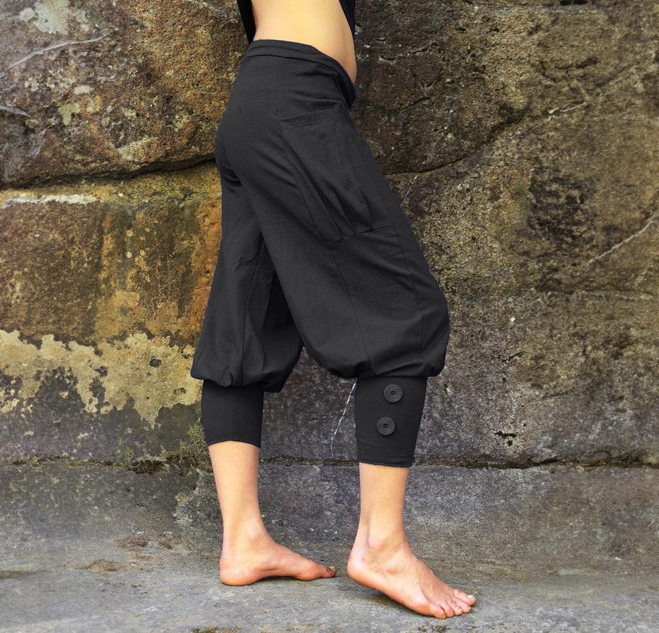 Pantaloni Pedal Pusher - pantaloni capri neri da donna - pantaloni da jogging da donna - pantaloni a 3/4 - pantaloni boho da donna - pantaloni capri s
