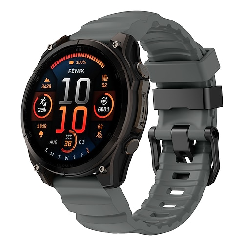 Quickfit 22 mm/26 mm Silikon-Smartwatch-Armband für Garmin Fenix 7x/7 Solar/6x/6 Pro/5/5x Plus/3/3hr/Epix Image