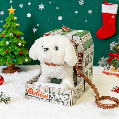 Ideale Weihnachtsgeschenke für Enkelkinder Mädchen und Jungen Roboterdog mein realistischer Roboterwelpe interaktives Spielzeug das geht bellt mit dem Schwanz wedelt realistisches robotisches Image
