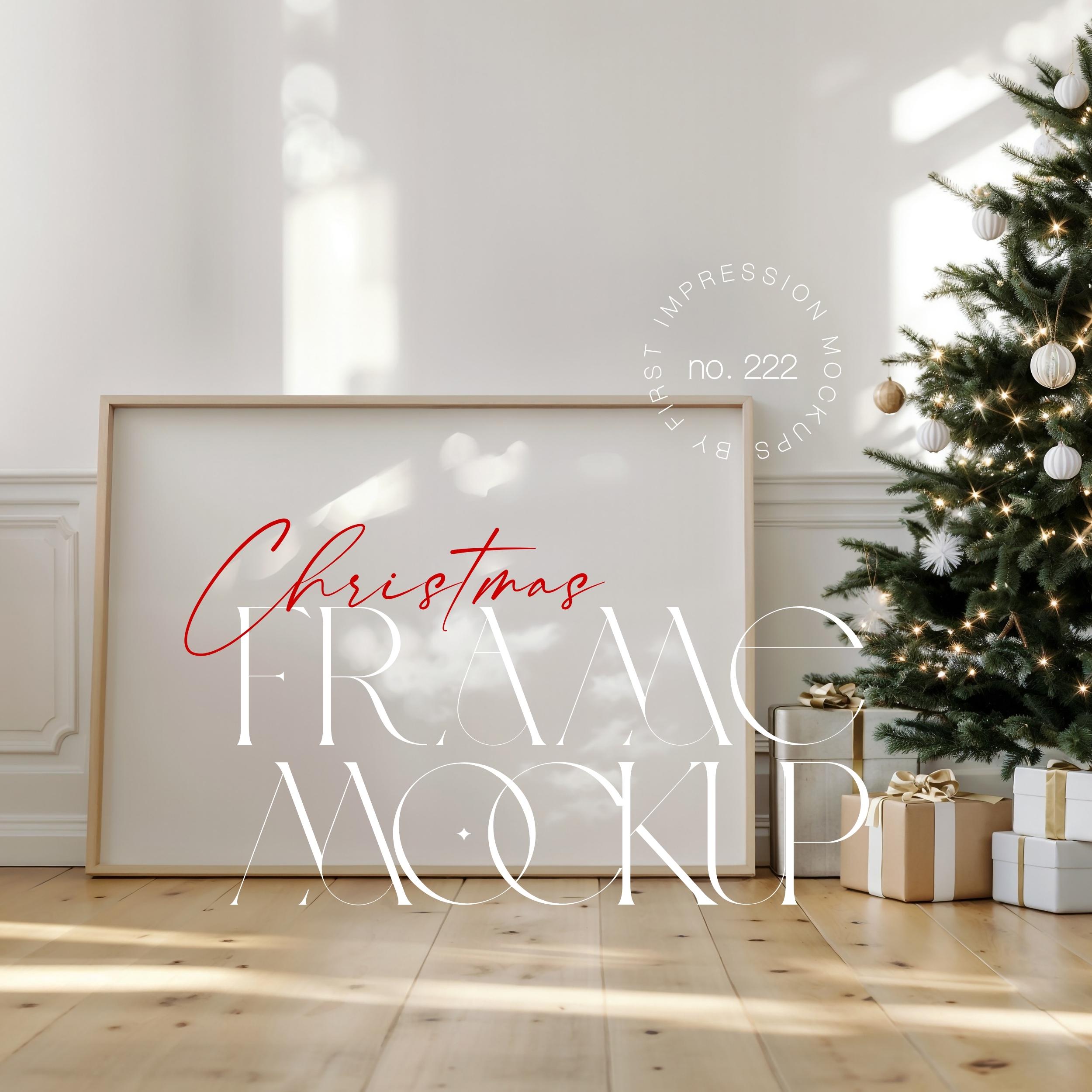 Mockup di cornice natalizia orizzontale, Mockup di cornice natalizia orizzontale, Mockup di cornice natalizia con cornice orizzontale, Mockup di corni