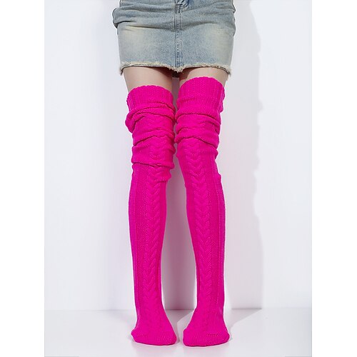 Damen-Overknee-Socken aus Acrylstrick – weich, warm, perfekt für Weihnachten, in verschiedenen Größen erhältlich Image