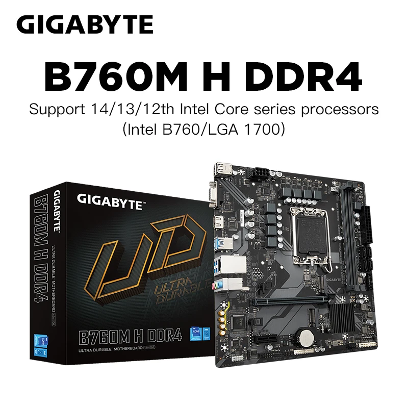 GIGABYTE B760M H DDR4 carte mère Intel B760 Socket LGA1700 DDR4 64GB M.2 SATA III USB3.2 B760 carte mère bricolage ordinateur de jeu