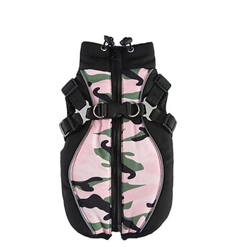 Hundemantel mit Geschirr, warme Hundejacke, wasserdichter Welpen-Wintermantel für kaltes Wetter, verstellbare Fleecejacke für kleine bis mittelgroße Hunde Image