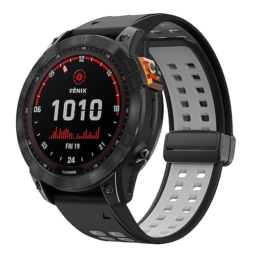 Quickfit 22 mm/26 mm Silikon-Smartwatch-Armband für Garmin Fenix 7x/7 Solar/6x/6 Pro/5/5x Plus/3/3hr/Epix Image