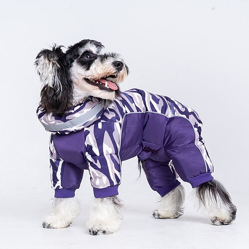 Hundemantel für kleine bis mittelgroße Hunde, wasserdichte Winterjacke für Hunde, Welpen-Wintermantel, reflektierende Haustierweste, warmer Fleece-Schneeanzug für Hunde, winddicht Image