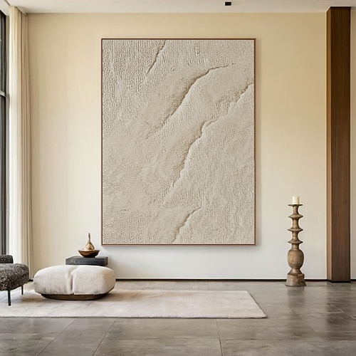 Handgefertigt Ölgemälde Handgemalte Vertikal Abstrakt Zeitgenössisch Modern Fügen Innenrahmen Image