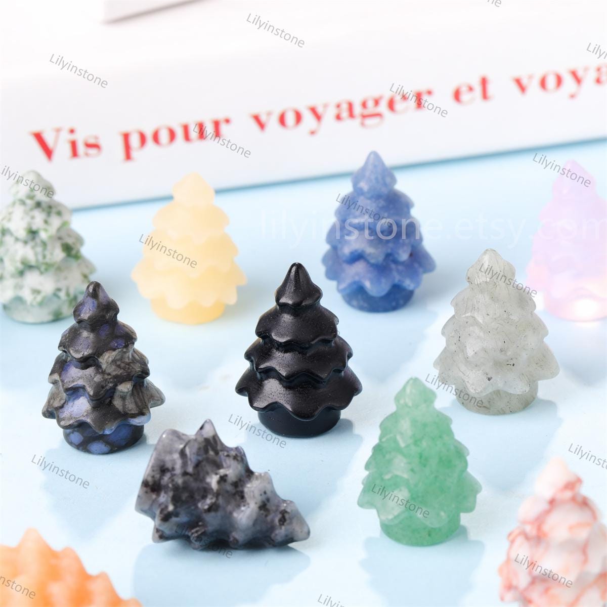Mini alberi di cristallo naturale, alberi di Natale in pietre preziose intagliate a mano, decorazioni per la casa, piccoli regali di cristallo, crista
