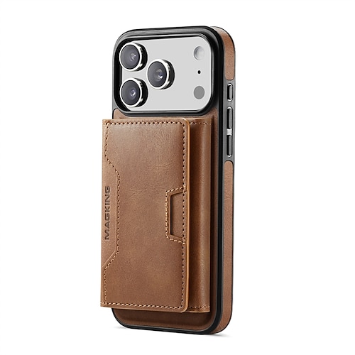 Handy Hülle Handyhüllen Für iPhone 17 Pro Max 17 Air 16 15 14 Pro Max Plus 13 Pro Max Brieftaschenhülle Mit Ständer Stoßfest Retro PU-Leder Image