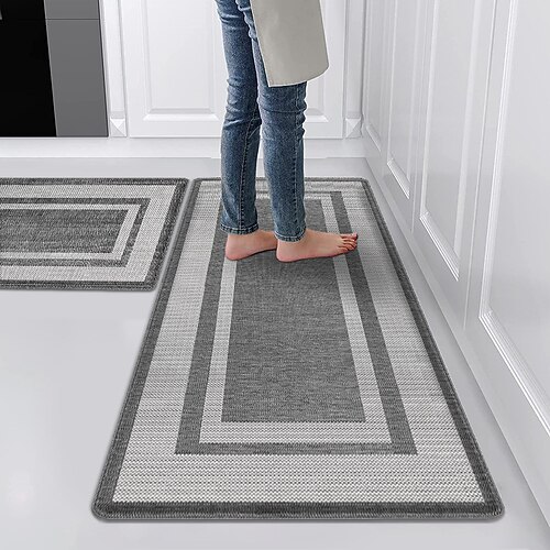 Läuferteppiche für Flur und Küche, Imitations-Langfußmatte, Eingangsbereich-Läufer, ölabsorbierend, rutschfest, strapazierfähig, Küchenteppich, ölabweisend, dekorativer Teppich Image