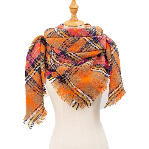 Unisex-Weihnachtsschal mit Karomuster – aus Polyester, weich und warm, in verschiedenen Farben erhältlich, für Winter, Weihnachtsfeiern und den Alltag Image