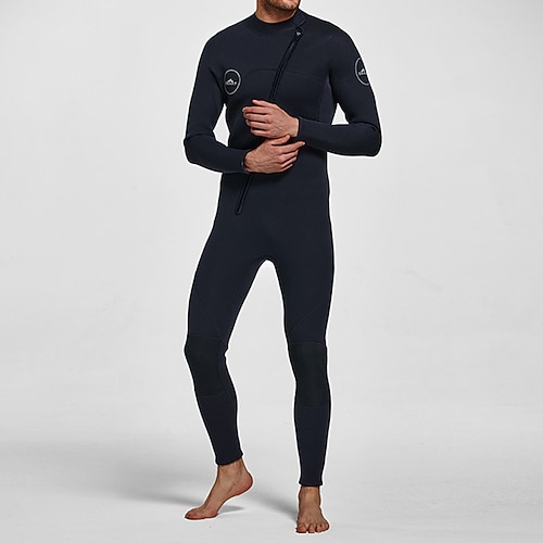 Herren 3mm Neopren-Tauchanzug Ganzkörper-Rashguard Einteiliger Surfanzug Farbblockierung UV Schutz Bauchkontrolle Langarm Tauchanzüge Surfen Kanufahren Schnorcheln Winter Image